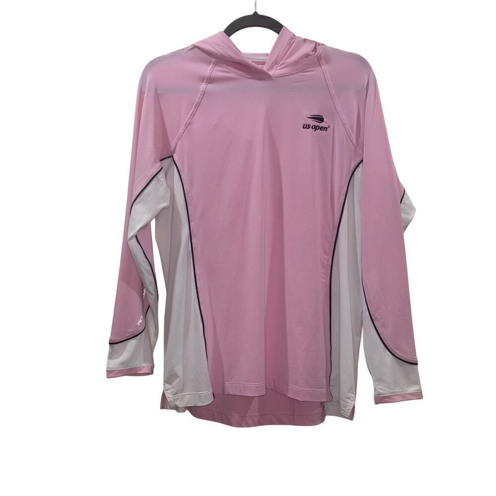 Peter Millar US Open Performance Pullover Hoodie –Pink, White & Navy –Size Large - Picture 3 of 15